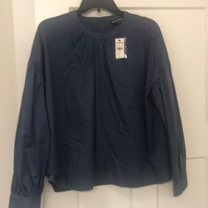 New Navy Blue Ling Sleeves Top